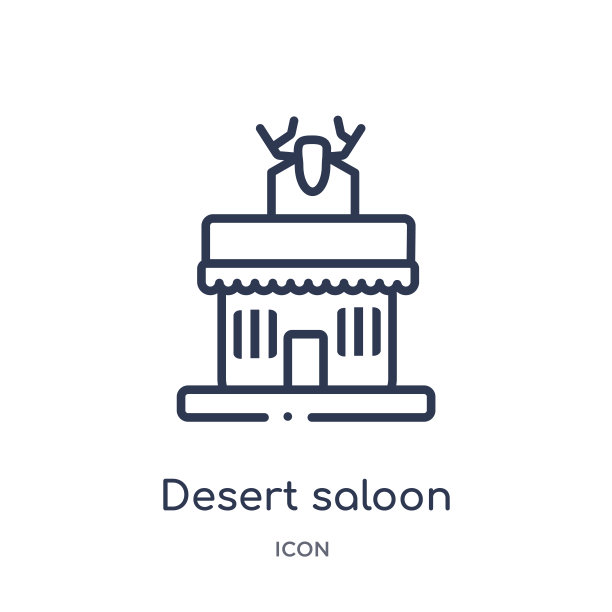 线性沙漠沙龙图标从沙漠轮廓收集。细线沙漠沙龙矢量孤立在白色背景。沙漠沙龙时尚插图图片下载