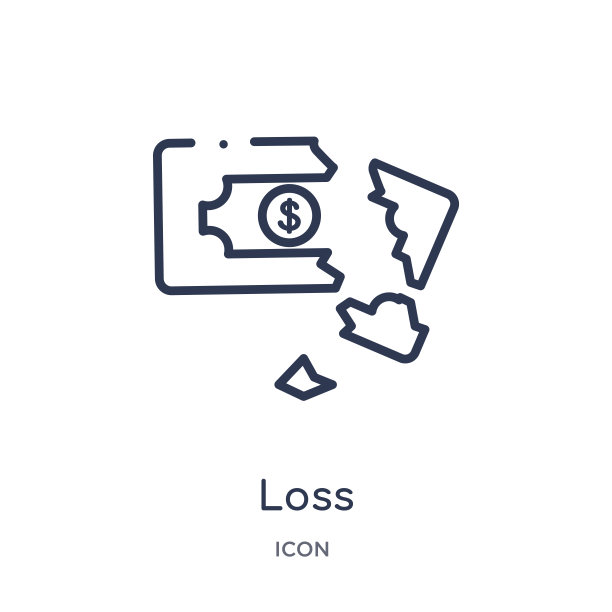 线性损失图标从数字经济大纲收集。细线损失矢量隔离在白色背景上。失落潮流插画图片下载