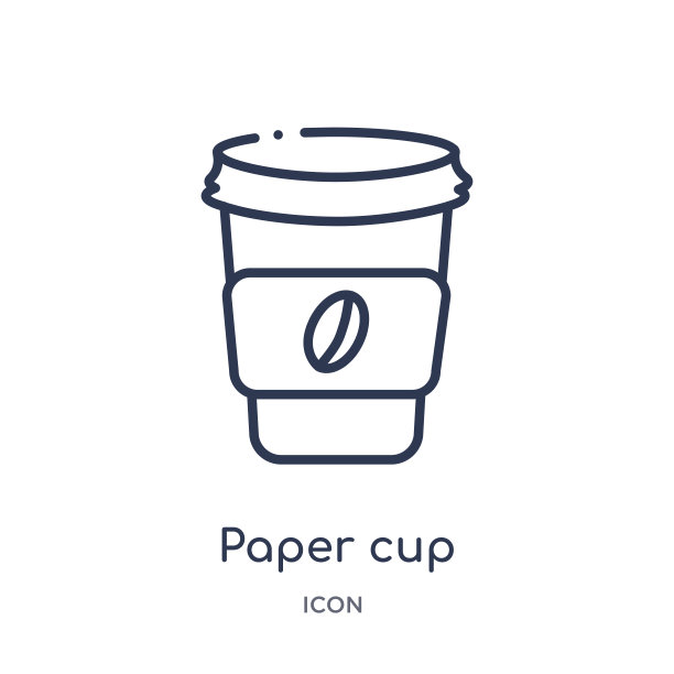 线性纸杯图标从饮料大纲收集。细线纸杯矢量孤立在白色背景。纸杯时尚插画图片下载