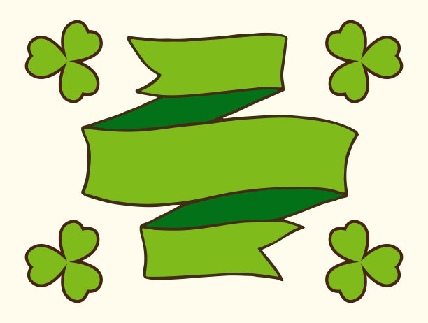 圣帕特里克节彩带旗帜框架背景图片下载