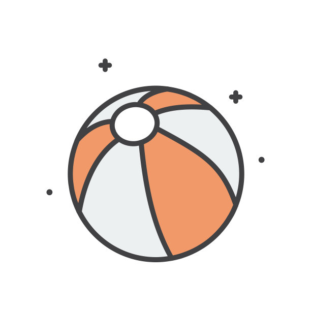 沙滩球线图标在白色背景的图形和网页设计，现代简单的矢量标志。网络的概念。时髦的符号为网站设计网页按钮或移动应用程序。图片下载