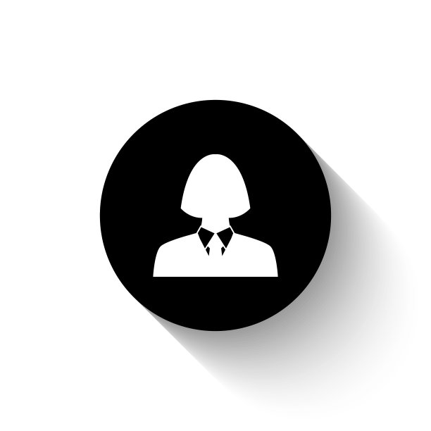 商业女性头像轮廓-黑色矢量图标图片下载