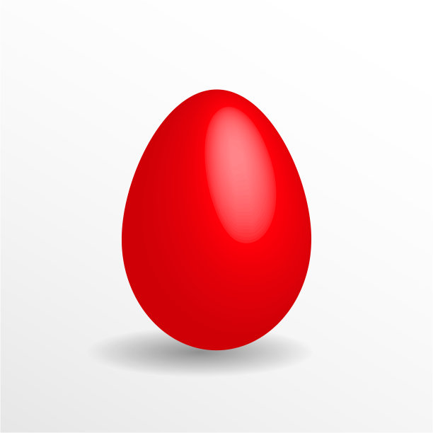 红色的鸡蛋。带有阴影的3D插图。复活节主题图片下载