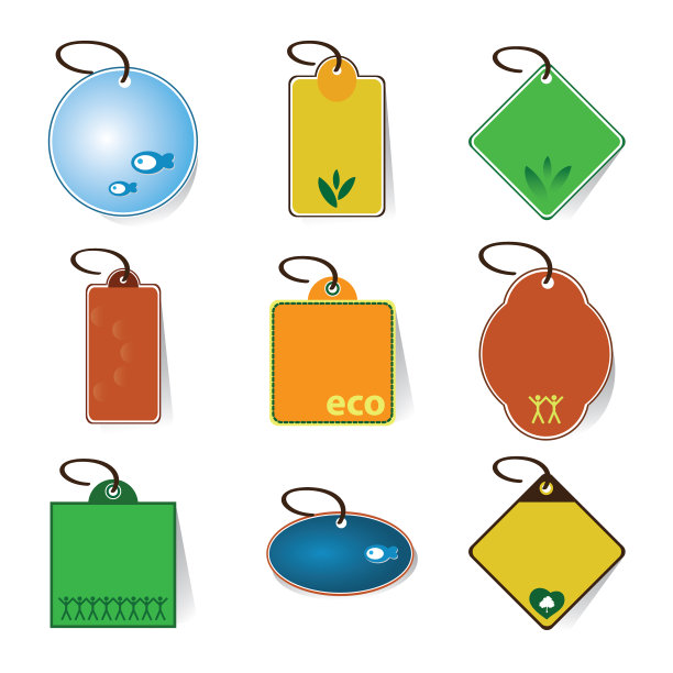 彩色价签剪贴画图片下载