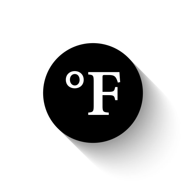 华氏度-黑色矢量图标图片下载