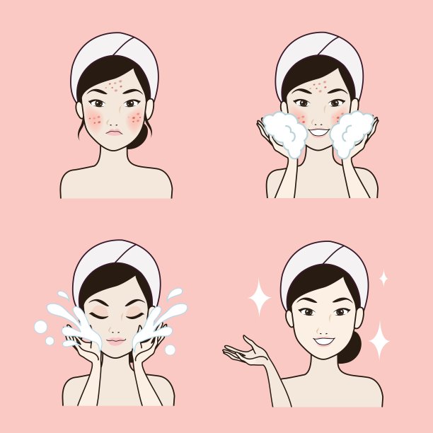 女孩过程洗03。素材图片
