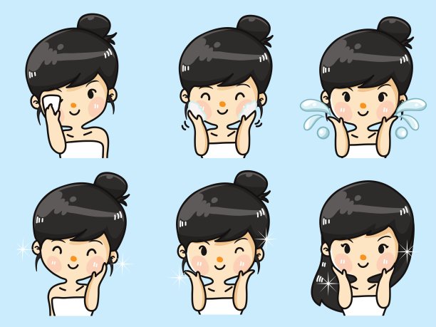 女孩过程洗13。素材图片