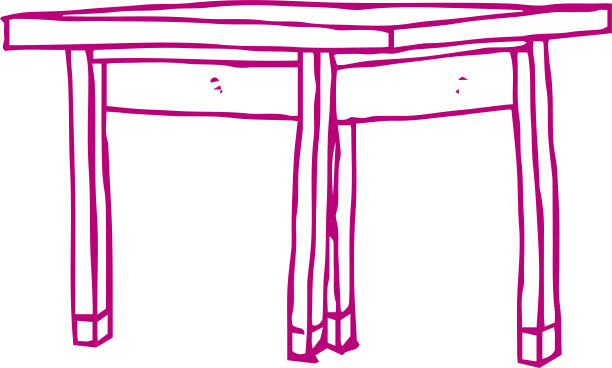 彩色手绘书桌草图图片下载