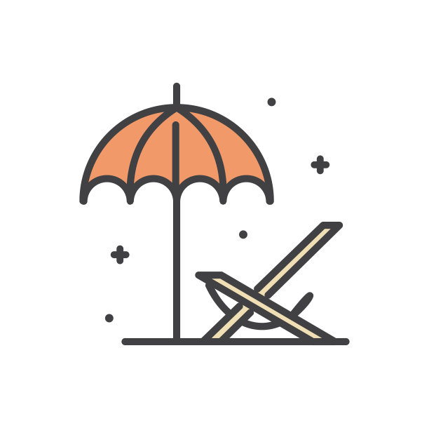 海滩躺椅线图标在白色背景的图形和网页设计，现代简单的矢量标志。网络的概念。时髦的符号为网站设计网页按钮或移动应用程序。图片下载