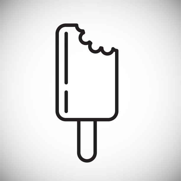 冰淇淋线图标白色背景的图形和网页设计，现代简单的矢量标志。网络的概念。时髦的符号为网站设计网页按钮或移动应用程序。图片下载