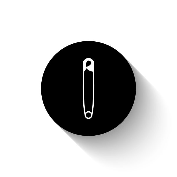 安全引脚-黑色矢量图标图片下载