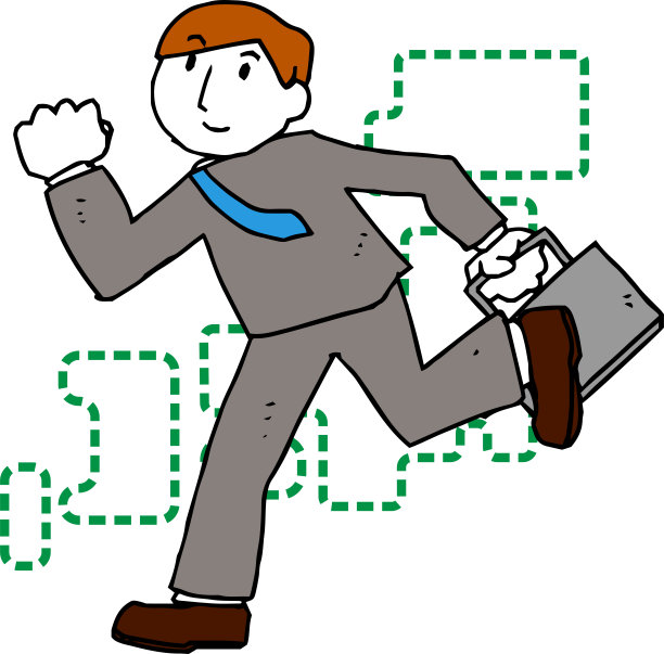 POP插图一个跑步的商人图片下载