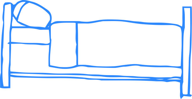 彩色的手写床轮廓草图图片下载