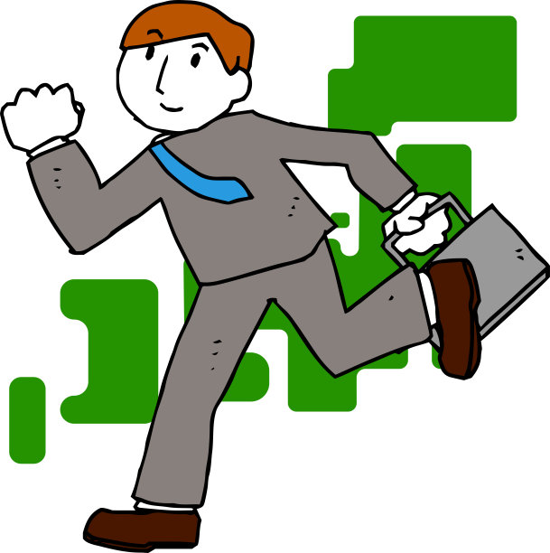 POP插图一个跑步的商人图片下载