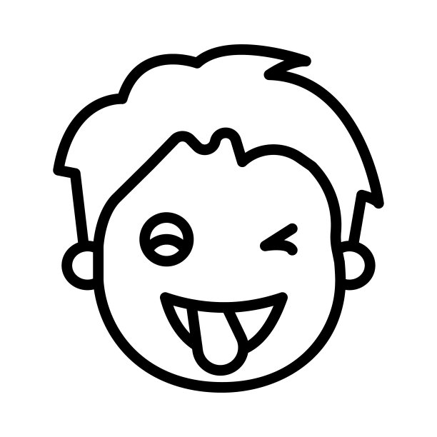 眨眼，舌头表情，笑脸图片下载