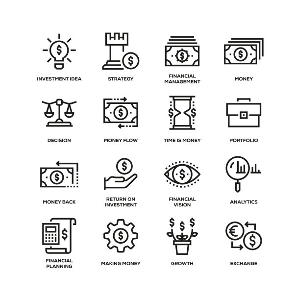 投资线图标集图片下载