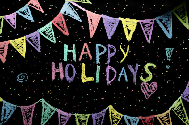 写在黑板上的节日快乐图片下载