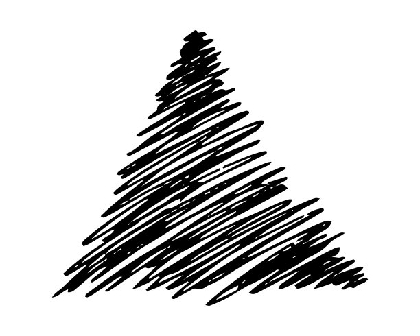 手绘铅笔涂鸦三角形图片下载