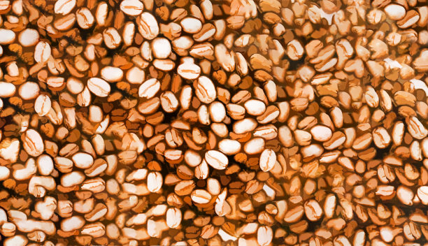 水彩烘培咖啡豆，可以用作背景图片下载