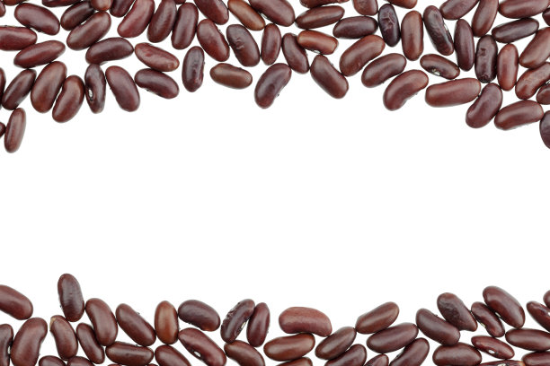 红豆背景，红豆种子孤立在白色背景上图片下载