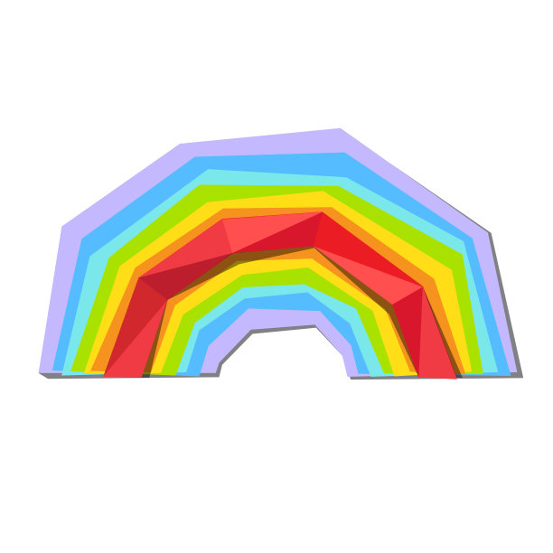 程式化的剪纸彩虹孤立在白色的背景。矢量插图。图片下载