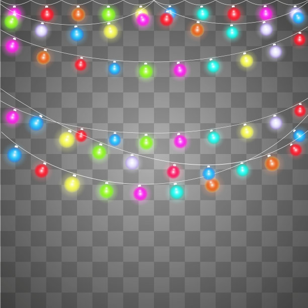 抽象创意圣诞花环灯图片下载