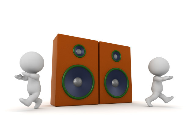 3D角色远离扬声器图片下载