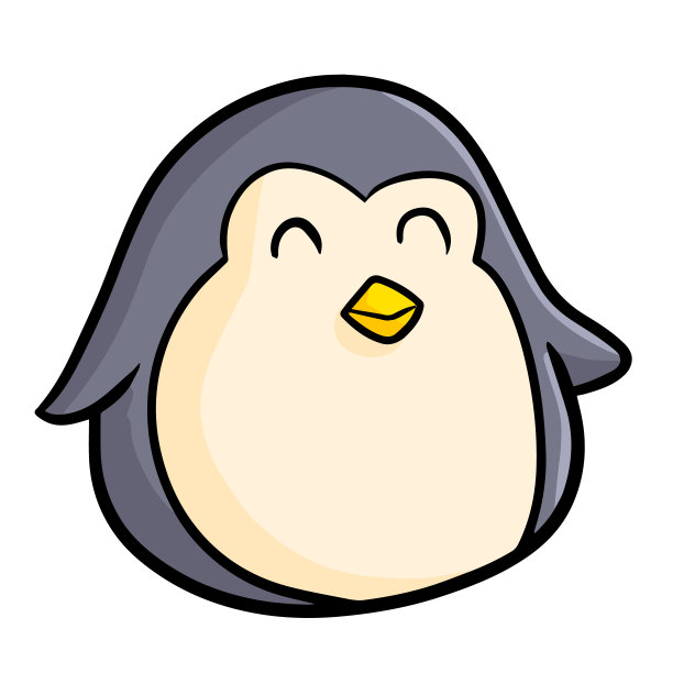 胖胖的深灰色企鹅图片下载