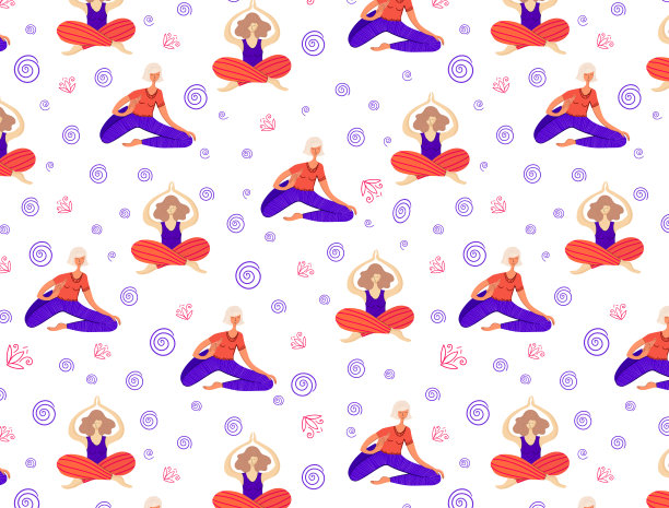 瑜伽的女孩向量图片下载