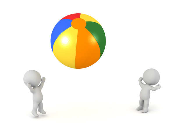 3D角色玩一个沙滩球图片下载