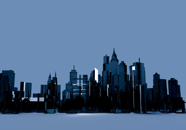 城市建筑3d插图图片下载