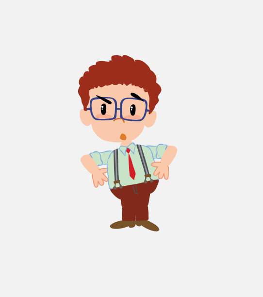 商人潇洒休闲，带着一种不愉快的惊讶表情。图片下载