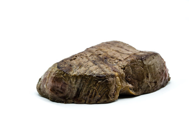 烤牛排孤立在白色背景图片下载