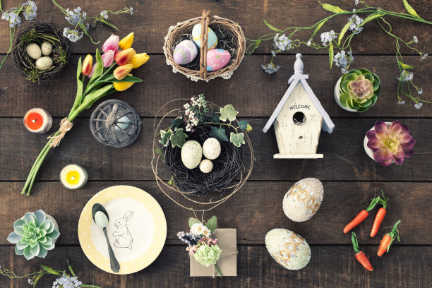 复活节背景上的老乡村木材图片下载