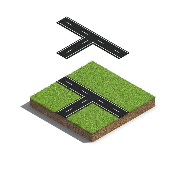 地下地球隔离白色背景的立方体地面截面图片下载