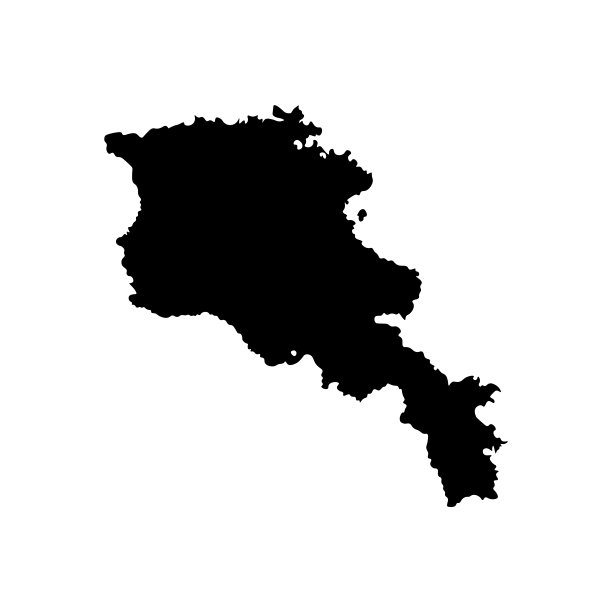 亚美尼亚的地图。向量的黑色剪影图片下载