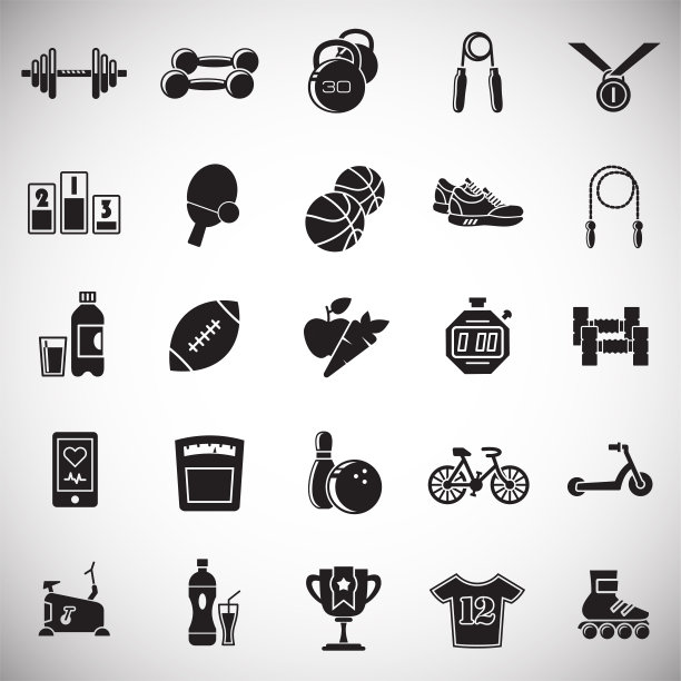 健康生活图标设置在白色背景的图形和网页设计，现代简单的矢量标志。网络的概念。时髦的符号为网站设计网页按钮或移动应用程序。图片下载