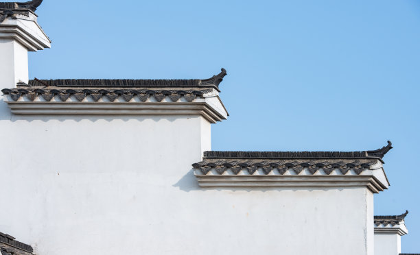 徽州建筑在马头墙图片下载