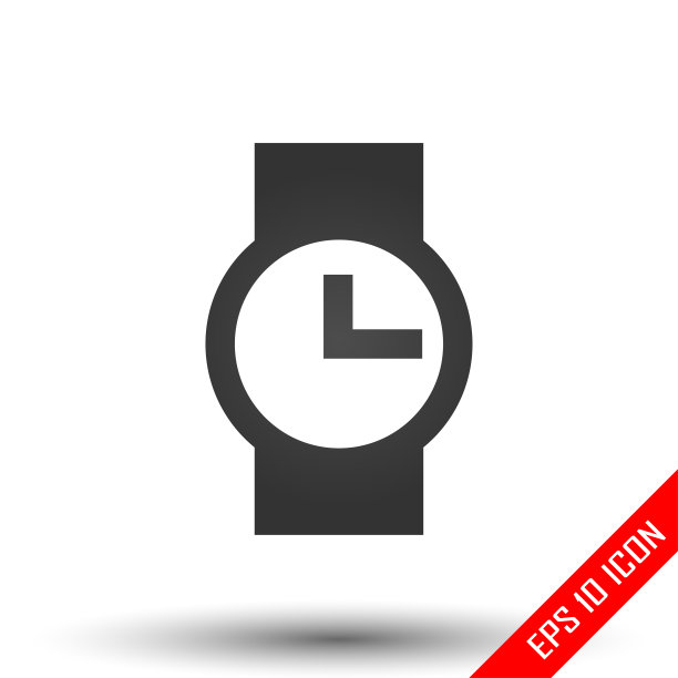 看图标。简单的平面标志的手表标志上的白色背景。矢量插图。图片下载