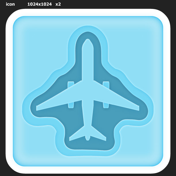 飞机。图标，颜色为蓝色，1024x1024，描边50px，缩放200%图片下载