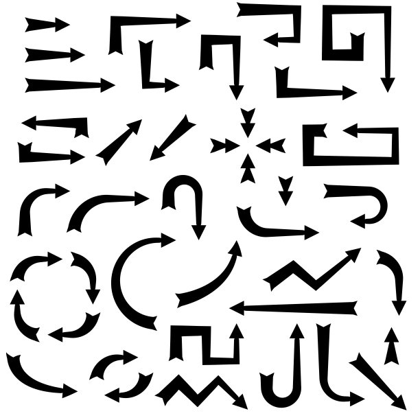 黑色箭头扁平粗体图标集图片下载
