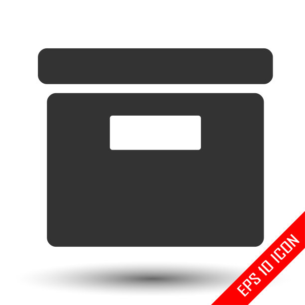 盒子图标。简单的平面标志的盒子孤立在白色的背景。矢量插图。图片下载