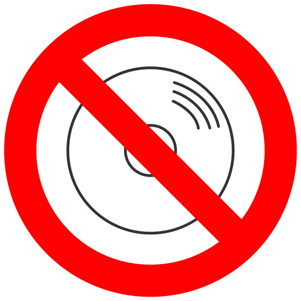 禁止标志与光盘图标隔离在白色背景。圆盘是矢量图的禁忌。磁盘驱动器索引不允许映像。CD和DVD被禁止使用。图片下载