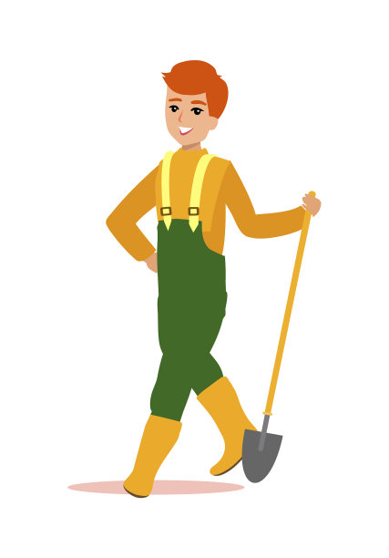 有吸引力的园丁。有趣的角色设计。卡通插图。园林护理概念创造者。女园丁人士。图片下载
