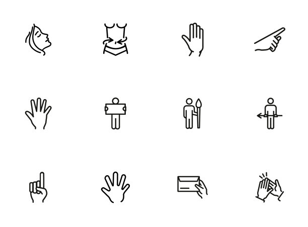 手势和手势图标图片下载