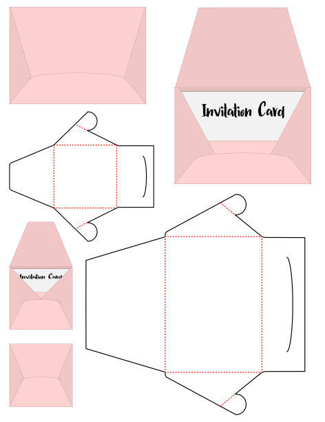 信封模切模拟模板矢量图片下载