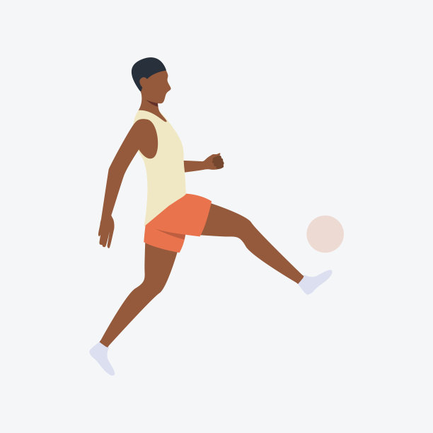 足球运动员平面图标素材图片