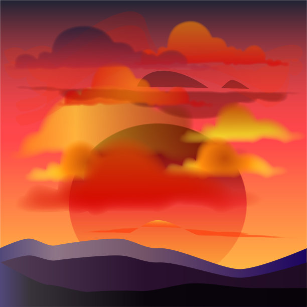 浪漫的红色天空。日落图片下载