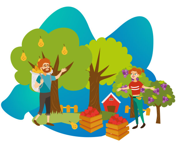 年轻的园丁收集收获平海报图片下载