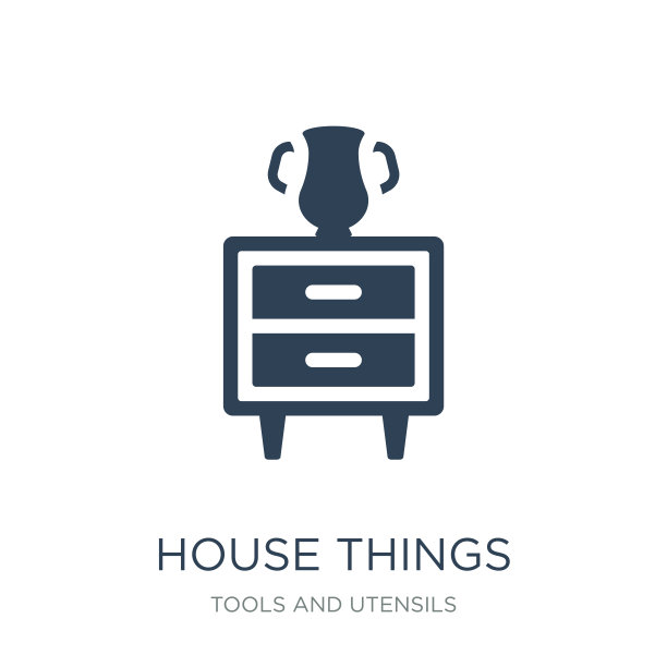 房子的东西图标矢量在白色的背景，房子的东西潮流填充图标从工具和器皿收集，房子的东西矢量插图图片下载